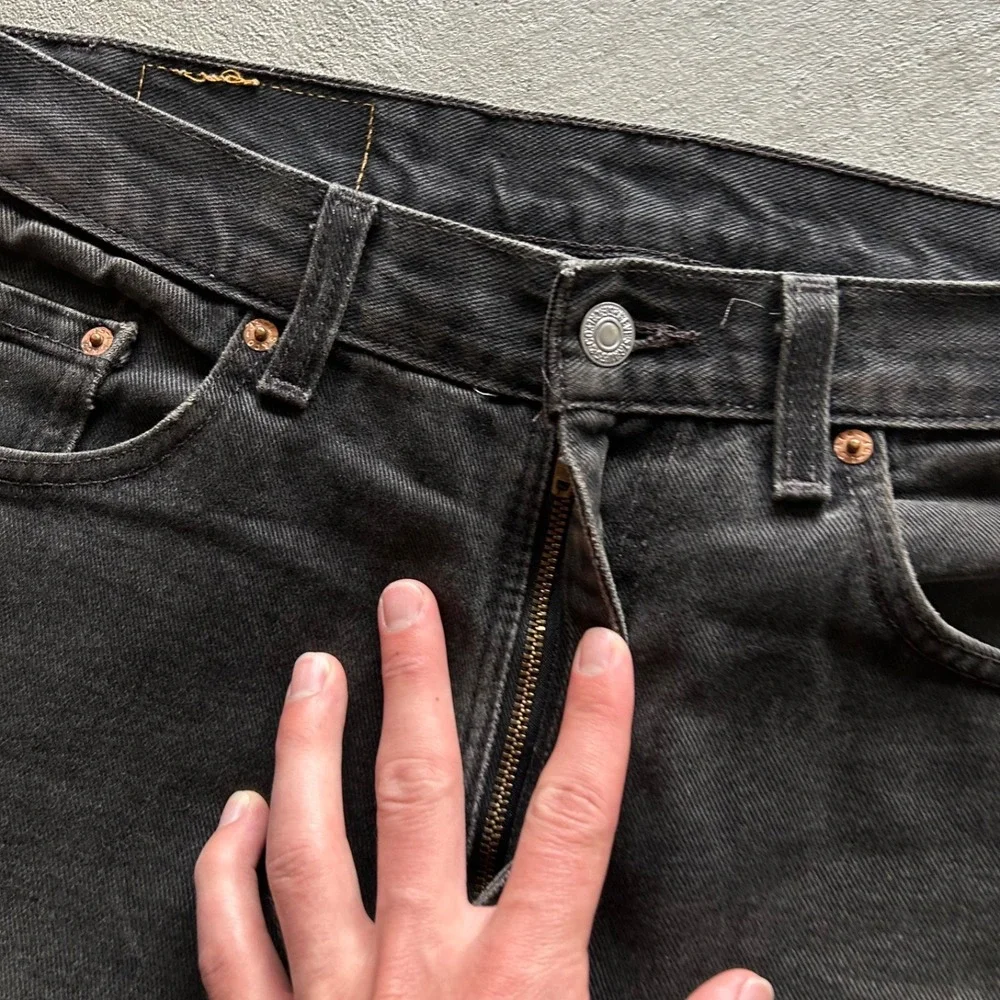 Vintage 90s Levis 550 Jeans Size 34x34 Black Dark Wash Denim Relaxed Straight‎